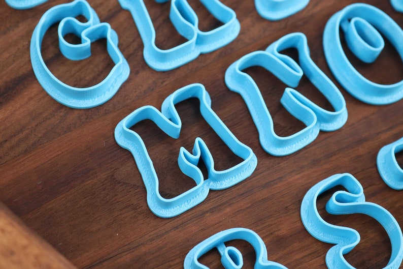 Groovy FONT Cookie Cutters 70s Baking, 80s Baking Fondant Letters, Letters for Cake decorating image 9