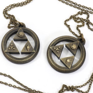 Zelda Triforce Spiritual Stone Charm Necklace - Legend of Zelda Breath of the Wild Necklace - Nintendo/Zelda Gift LKT1