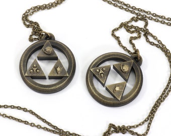 Zelda Triforce Spiritual Stone Charm Necklace - Legend of Zelda Breath of the Wild Necklace - Nintendo/Zelda Gift LKT1