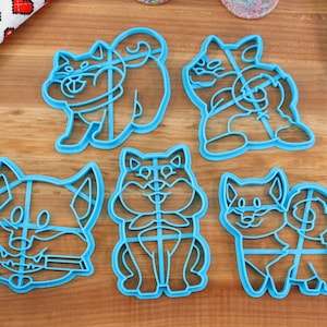 Shiba Inu Cookie Cutters - Samurai Shiba, Shiba Butt, Sitting Shiba, Standing Shiba, Stubborn Shiba - Gift for Shiba Inu Owner