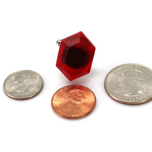 Zelda Rupee Cufflinks: Crystal Resin Legend of Zelda Gift CFF1 image 5