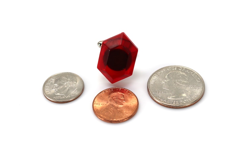 Zelda Rupee Cufflinks: Crystal Resin Legend of Zelda Gift CFF1 image 5