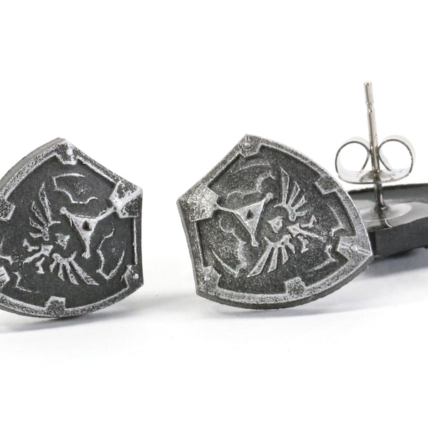Pendientes de acero inoxidable con escudo Hylian de Zelda: Leyenda de Zelda ERG1