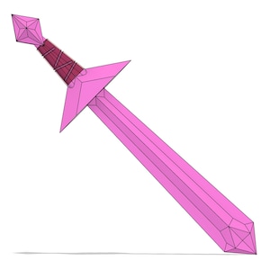 Fionna&#39;s Crystal Sword DIY Cosplay Prop Kit - Adventurous Journey - Pink Sapphire Blade - Giant Block of Ice Sword