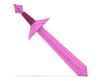 Kit de accesorios para cosplay de la espada de cristal de Fionna (cuchilla de zafiro rosa)