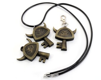 ゼルダのボスキーネックレス/キーチェーン：アンティーク調真鍮樹脂