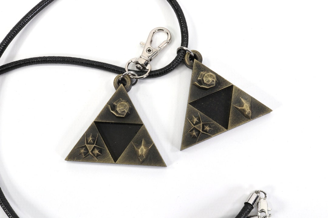 The Legend of Zelda Triforce Necklace Shield Shaped Pendant Charms