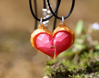 Zelda Heart Container Necklace: Glow in the Dark Gamer Keychain KY1