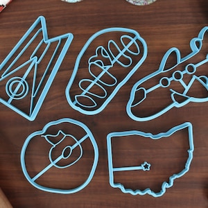 Ohio State Cookie Cutters: Buckeye, Pawpaw, Airplane, State Outline