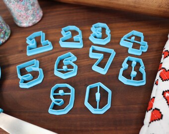 Mario Numbers & Letters FONT Cookie Cutters Gaming Baking, Letter Cutouts  Baking Fondant Letters, Letters for Cake Decorating 