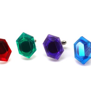 Zelda Rupee Cufflinks: Crystal Resin Legend of Zelda Gift CFF1 image 2
