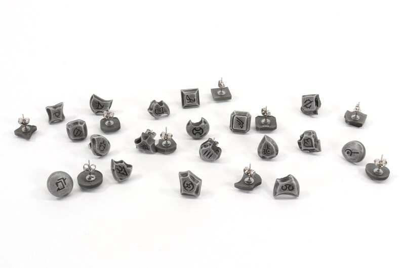 Samurai FFXIV Soul Crystal Earrings: Stainless Steel FF14 Job Stone ERG1 image 10