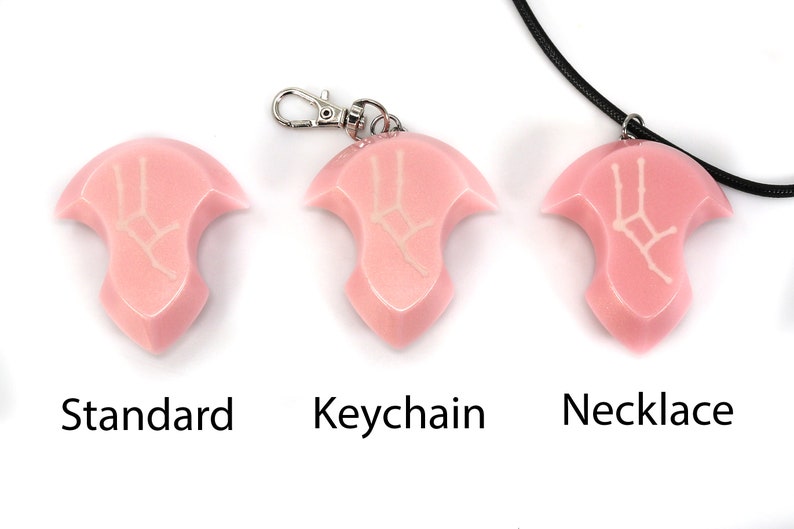 May include: Three pink resin pendants with a white Gemini constellation design. The pendants are shown in three different styles: standard, keychain, and necklace.
