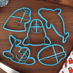 Blissful Belugas Cookie Cutters - Beluga Face, Beluga Outline, Beret Beluga, Detailed Beluga, Staring Beluga - Cute Beluga Cutters