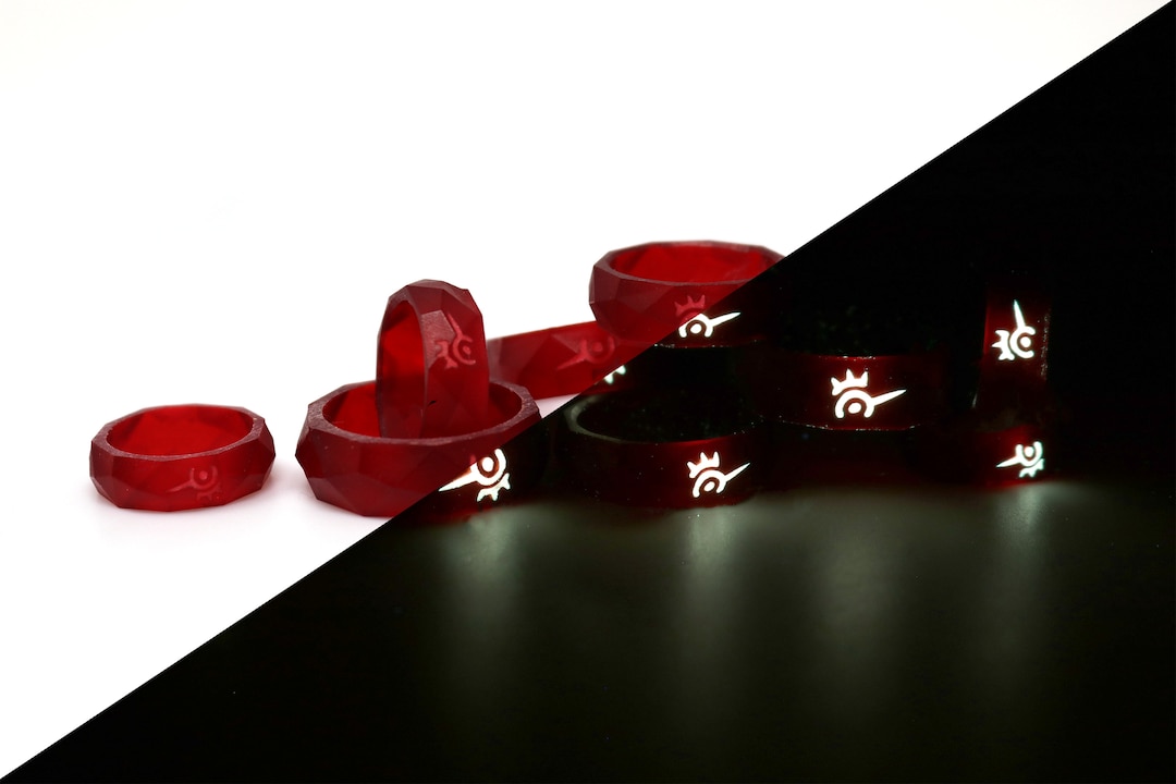 Red Mage FFXIV Ring Glow in the Dark Soul Crystal/rdm Job Stone Final ...