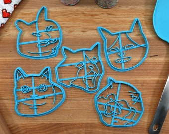 Meme Cat & Dog Face Cookie Cutters - Fan Art