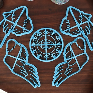 Biblically Accurate Angels Cookie Cutters, Set 1 - Angel Face, Folding Wings, Open Wings, Pairs of Wings, Ancient Angels