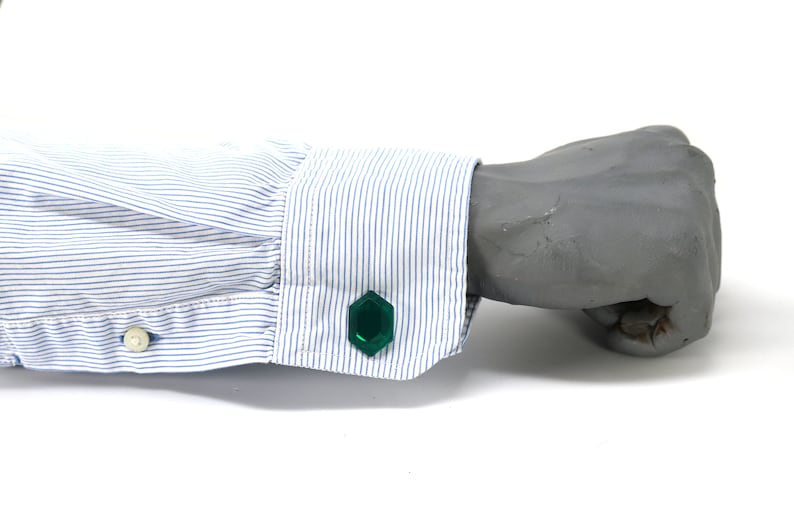 Zelda Rupee Cufflinks: Crystal Resin Legend of Zelda Gift CFF1 Green