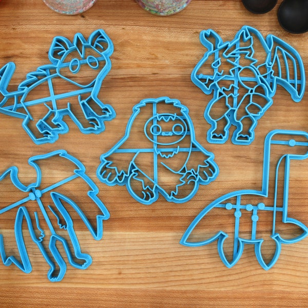 Cryptid Cookie Cutters Set 1 - Sasquatch, Mothman Big Foot, Loch Ness Monster Chupacabra, Jersey Devil