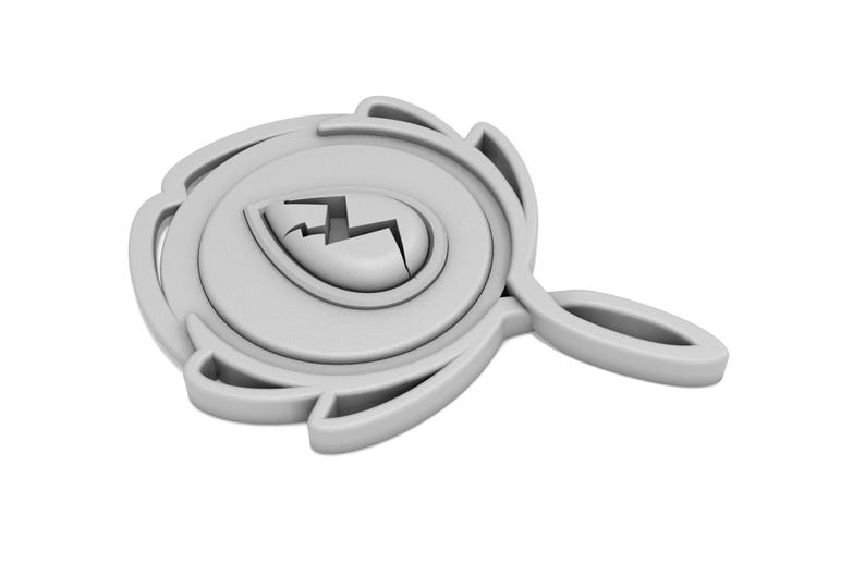 Puede incluir: Un dise&ntilde;o blanco, tridimensional, estilizado y abstracto con una forma de huevo agrietada en el centro. El dise&ntilde;o recuerda a una flor o una estrella fugaz.
