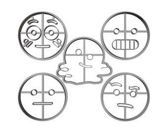 Emoticon Cookie Cutter Set: Meme Emoji Baking Tools (3D Print Models)