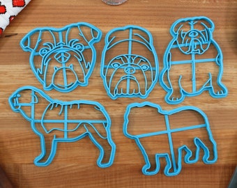 English Bulldog Cookie Cutters: Dog Breed Outlines