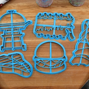 Grilling Cookie Cutters - Steak, Ribs, Kebab, Hamburger, Grill - Fathers Day Cookie