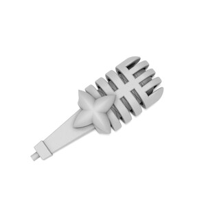May include: A white microphone with a star-shaped design on the handle.