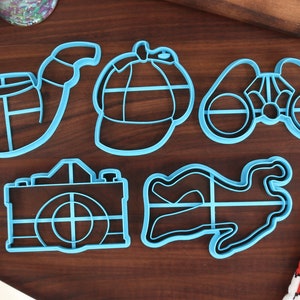 Crime Scene Cookie Cutters - Binoculars, Chalk Body Outline, Deerstalker Hat, Detective Pipe, Vintage Camera - Detective Gifts and Merch