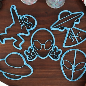 Cute Aliens Cookie Cutters, Set 1 - UFO Cookie Cutter, Alien Abduction, The Greys, Grey Alien Face, I Want to Believe