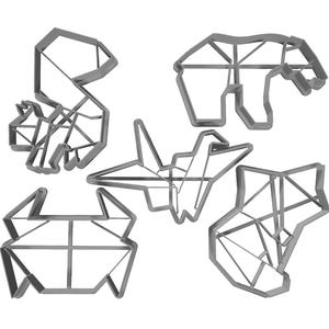 Formina per biscotti origami animali modelli di stampa 3D - Artigianato di carta della fauna selvatica utensili da cucina - Forme di animali utensili da forno Download / 3DPCC