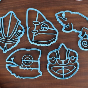 Chameleon Cookie Cutters - Tropical Lizard Baking - Chameleon Face, Chameleon Outline, Cute Chameleon - Happy Reptiles - Gift Idea