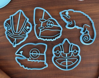 Chameleon Cookie Cutters - Tropical Reptile Baking, Set of 5