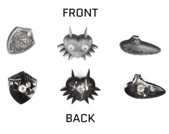 ゼルダ ピンバッジセット: ムジュラの仮面、オカリナ、ハイリアの盾