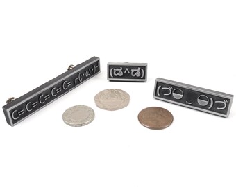 Tomo•*¨*•.¸♬︎ Kaomoji Pin Set: Japanese Emoticons, Crystal Resin & Aluminum