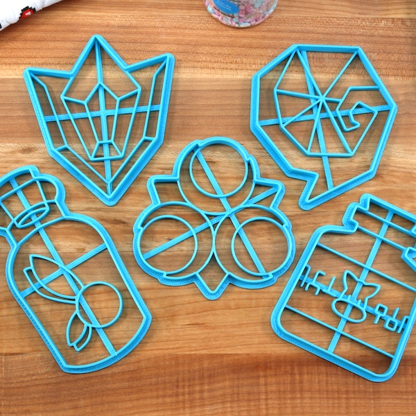 Spiritual Stones Cookie Cutters - Zora Sapphire, Goron Ruby, Kokiri Emerald, Fairy Bottle, Lon Lon Milk - Legend of Zelda Ocarina of Time