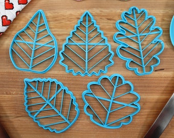 Leaf Cookie Cutters: Poplar, Oak, Birch, Aspen, Apple - Set 1