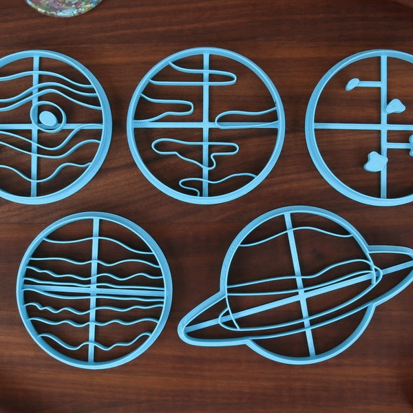 Solar System Cookie Cutters, Set 2 - Jupiter, Neptune, Pluto, Saturn, Uranus - Space Traveler Gift - Astronaut Gifts