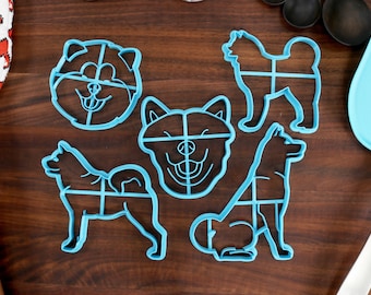 Akita Cookie Cutters - Akita Face, Akita Outline, Akita Sitting, Akite Squish, Akita Stack - Akita Gift