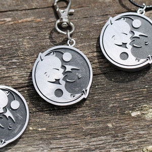 Moogle Final Fantasy X Yin & Yang Keychain/Necklace - Final Fantasy 9 Cosplay KY1