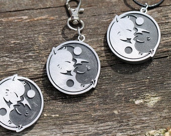 Moogle Final Fantasy X Yin & Yang Keychain/Necklace - Final Fantasy 9 Cosplay KY1