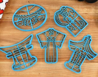 Japanese Shrine Cookie Cutters: Tori Gate, Omamori, Shimenawa Rope