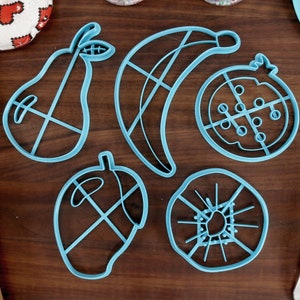 Tasty Fruit Cookie Cutters - Banana, Kiwi, Mango, Pear, Pomegranate - Fruit Cookie Cutters