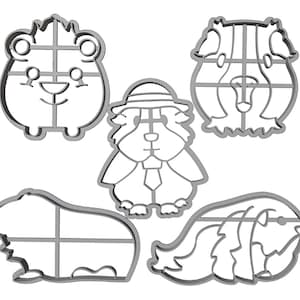 Guinea Pigs Cookie Cutter 3D Print Models - Cavy Shaped Cooking Utensils - Pets and Tiny Creatures Baking Tools Download | 3DPCC
