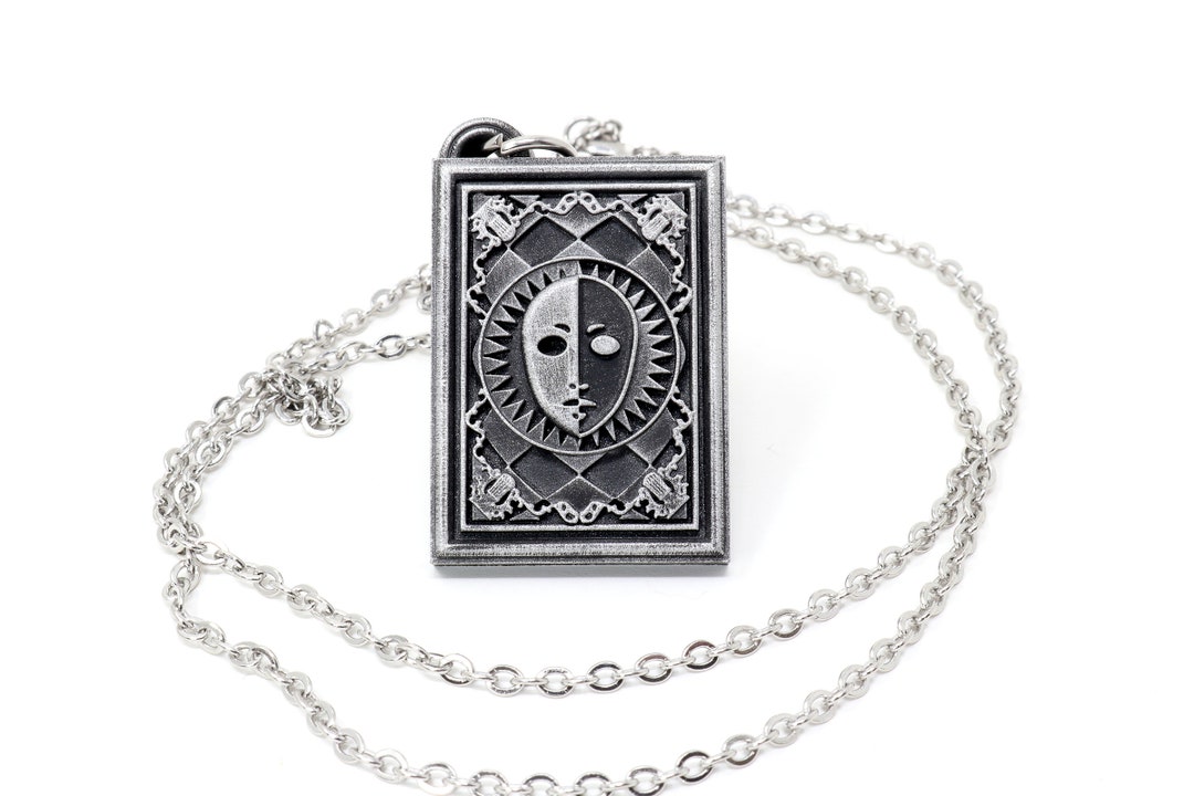 Persona Shuffle Time Card Necklace: Antiqued Resin Pendant LKT1