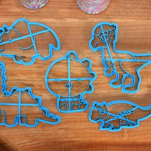 Cute Dinosaur Cookie Cutters - Anklyosaur, Longneck, Pachysaur, T-rex, Triceratops - Dinosaur Birthday