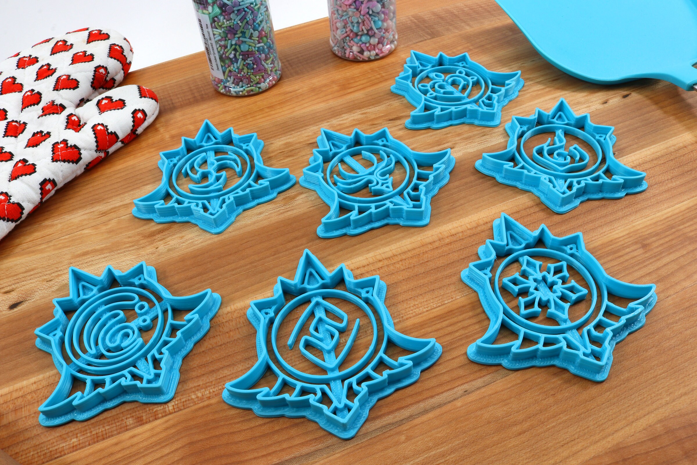 Geo Pyro Electro Anemo H Dendro Genshin Impact Vision Cookie Cutters- Cryo 