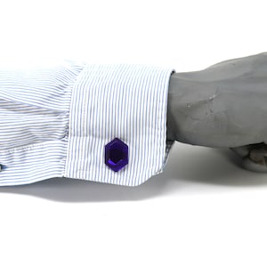 Zelda Rupee Cufflinks: Crystal Resin Legend of Zelda Gift CFF1 Purple