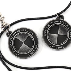 Persona 3 Gekkoukan High Keychain / Necklace Persona gift Shin Megami Tensei/Atlus/SMT KY1
