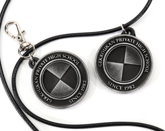 Persona 3 Gekkoukan High Keychain / Necklace Persona gift Shin Megami Tensei/Atlus/SMT KY1